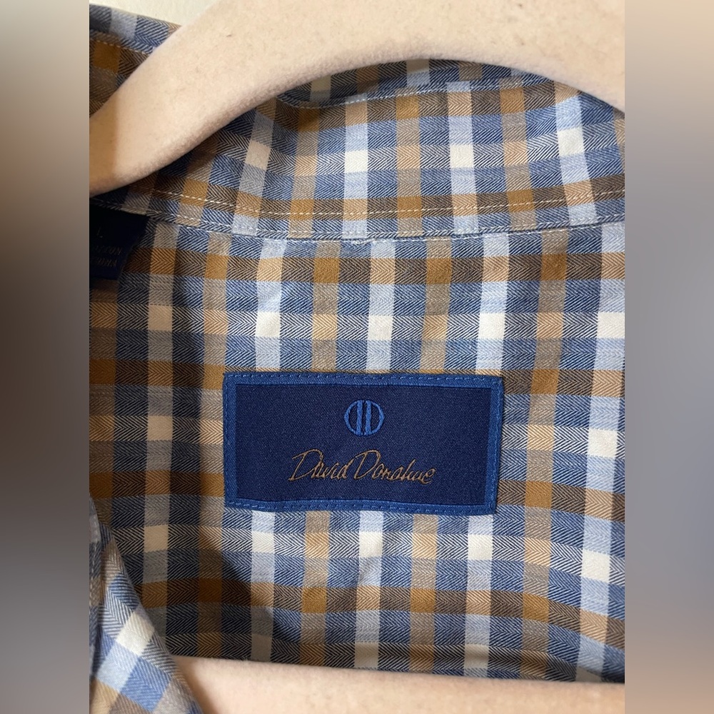 David Donahue Men’s Button Front Checkered Shirt - image 4